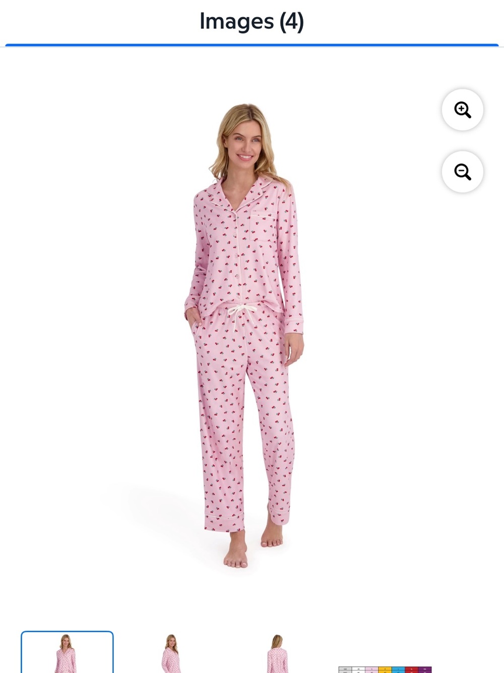 Steve Madden  Pink Heart-Print Long Sleeve Pajama Set